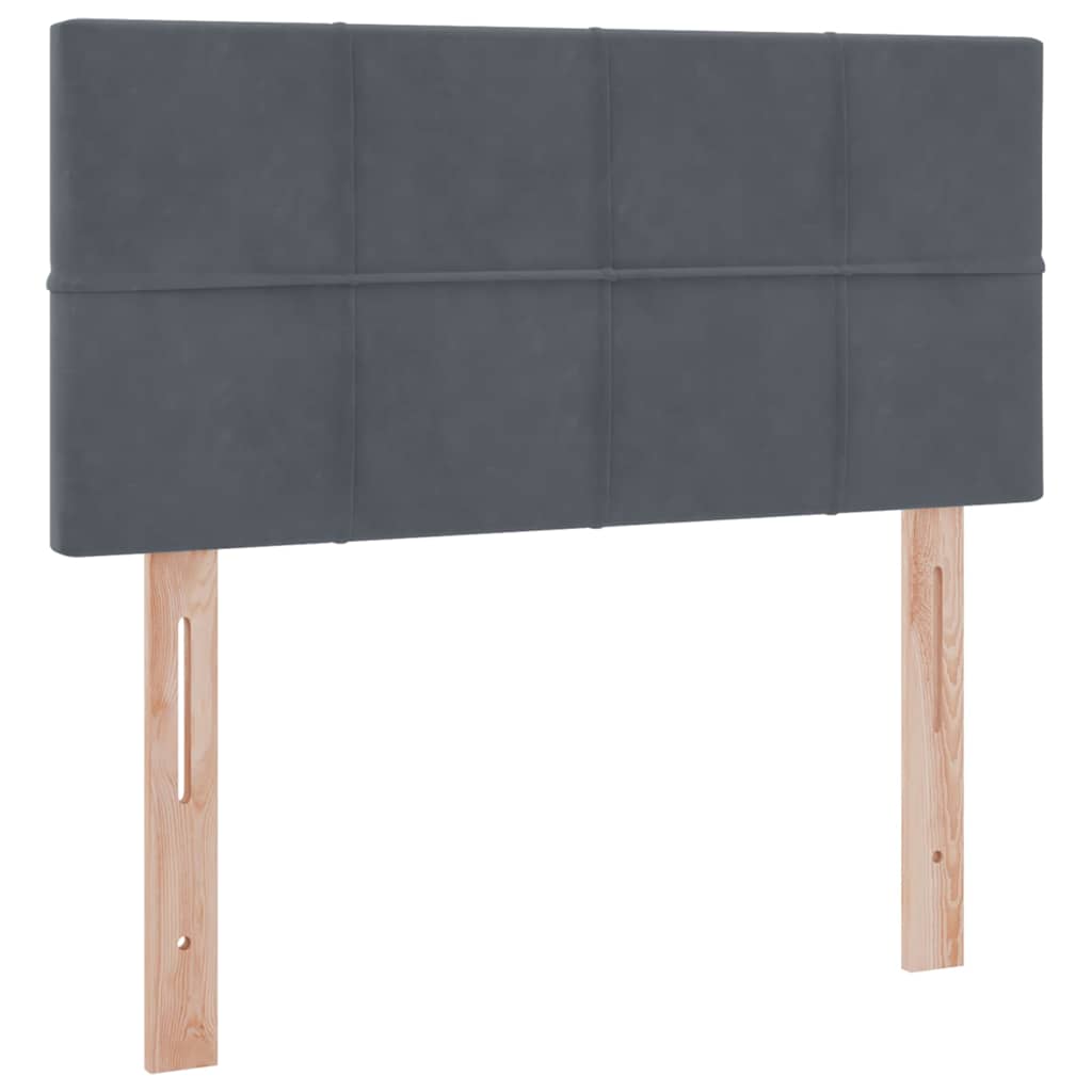 LED krevet za pohranu s madracem Tamnosiva 90 x 200 cm Baršun