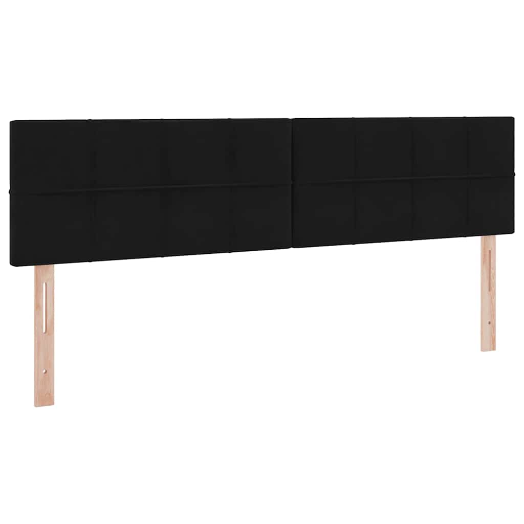 LED krevet za pohranu s madracem Crna 160 x 200 cm Baršun