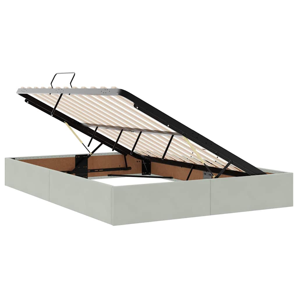 LED krevet za pohranu s madracem Svjetlosiva 140 x 190 cm