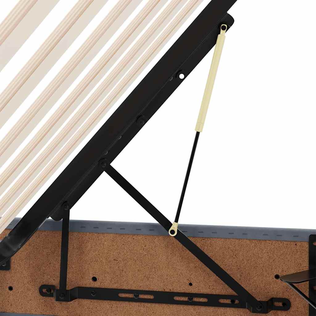LED krevet za pohranu s madracem Tamnosiva 180 x 200 cm Baršun