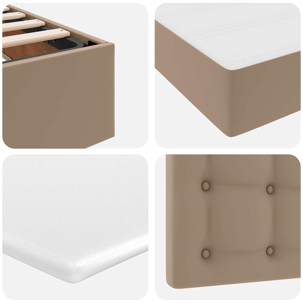 Krevet s od storage s pohranom Kapućino 100 x 200 cm Lažna koža