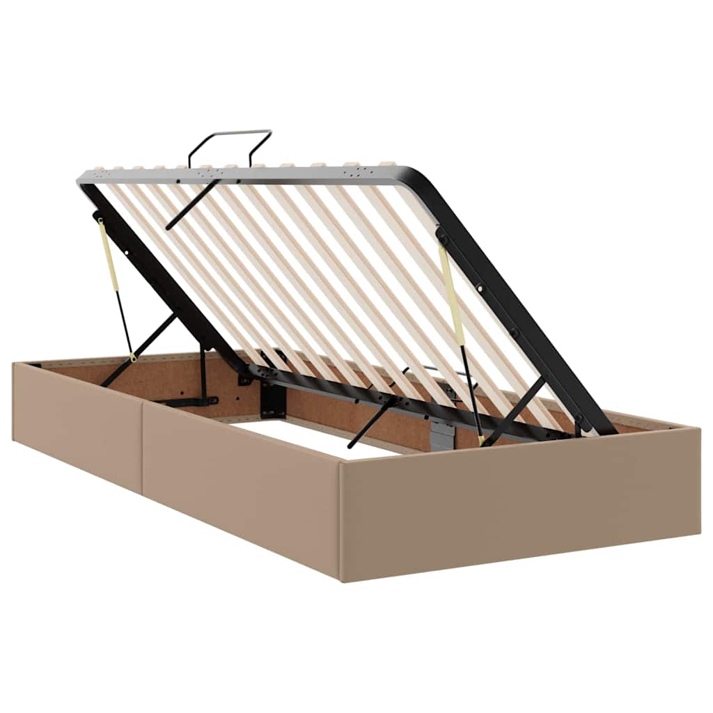 Krevet s od storage s pohranom Kapućino 100 x 200 cm Lažna koža