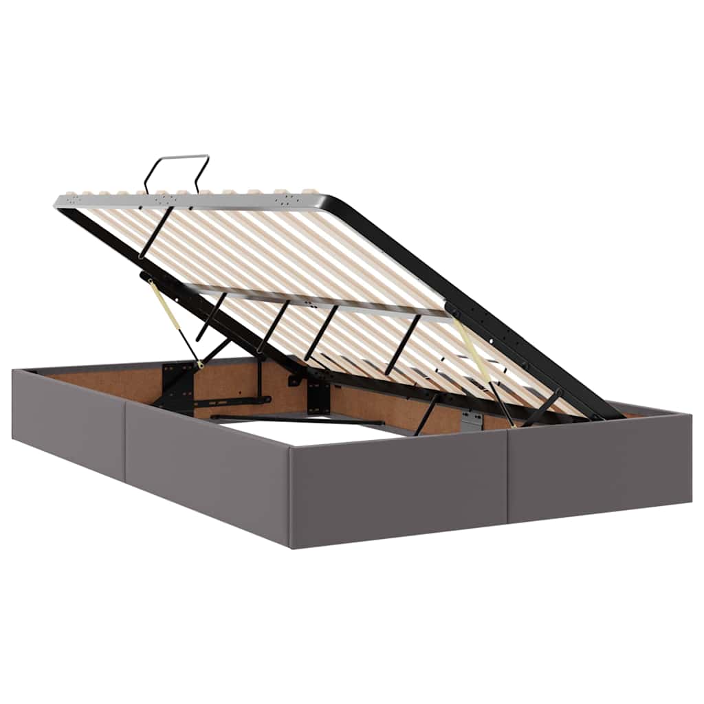 Krevet s od storage s madracem Siva 120 x 200 cm Lažna koža