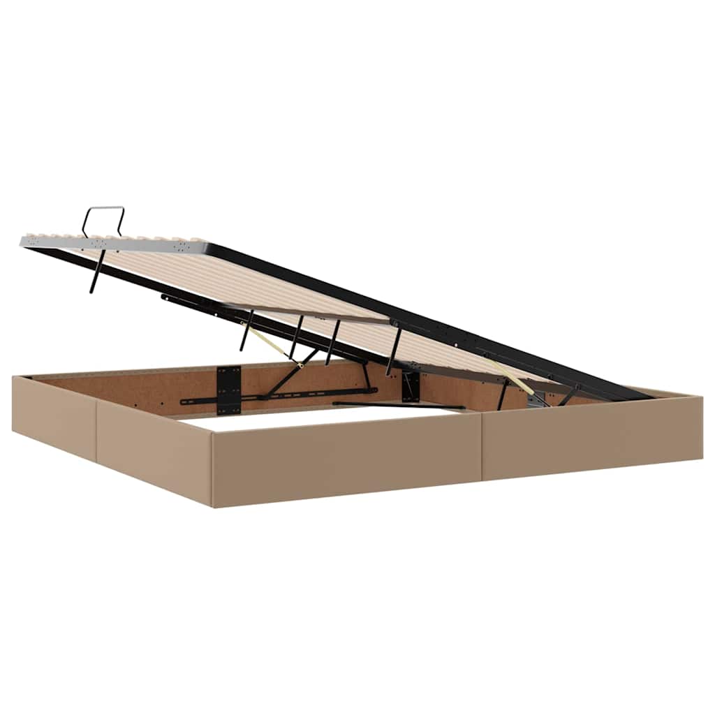 Krevet s od storage s madracem Kapućino 200 x 200 cm Lažna koža