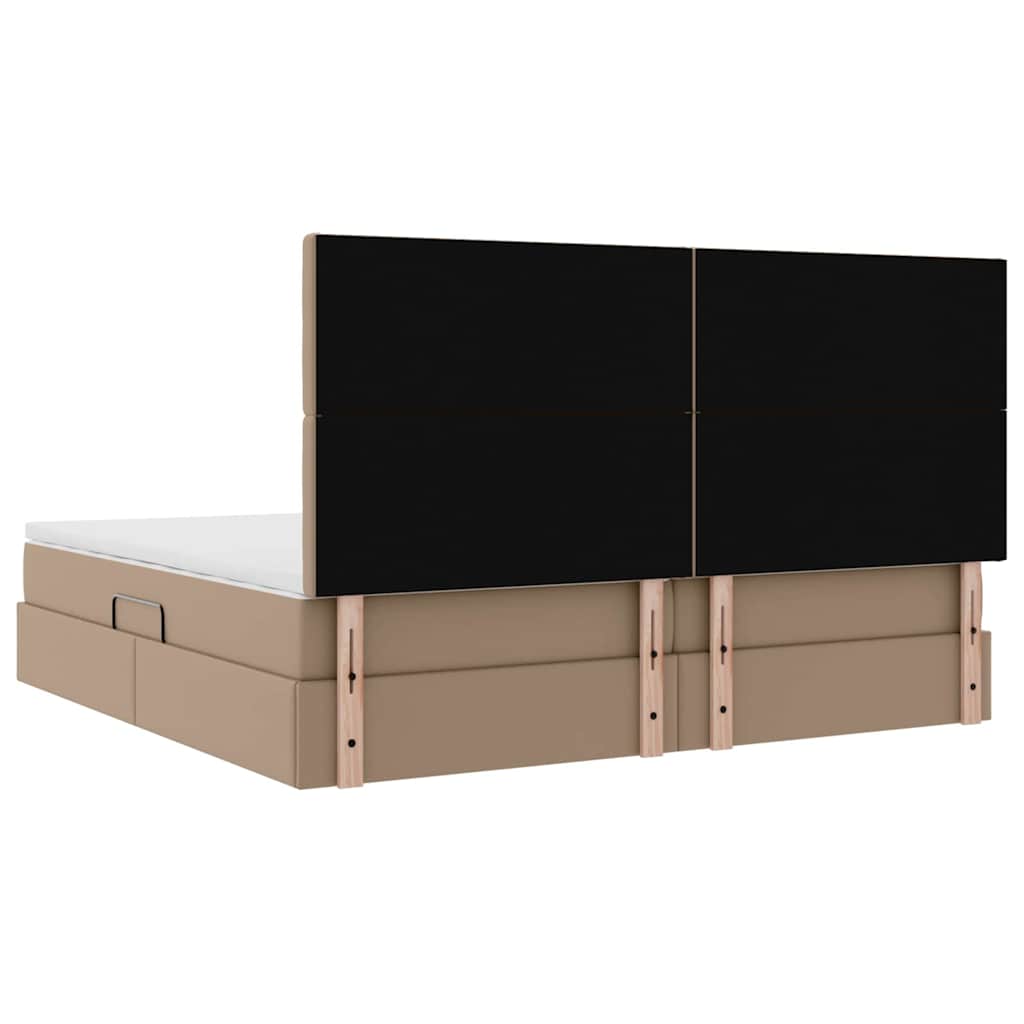 Krevet s od storage s madracem Kapućino 200 x 200 cm Lažna koža
