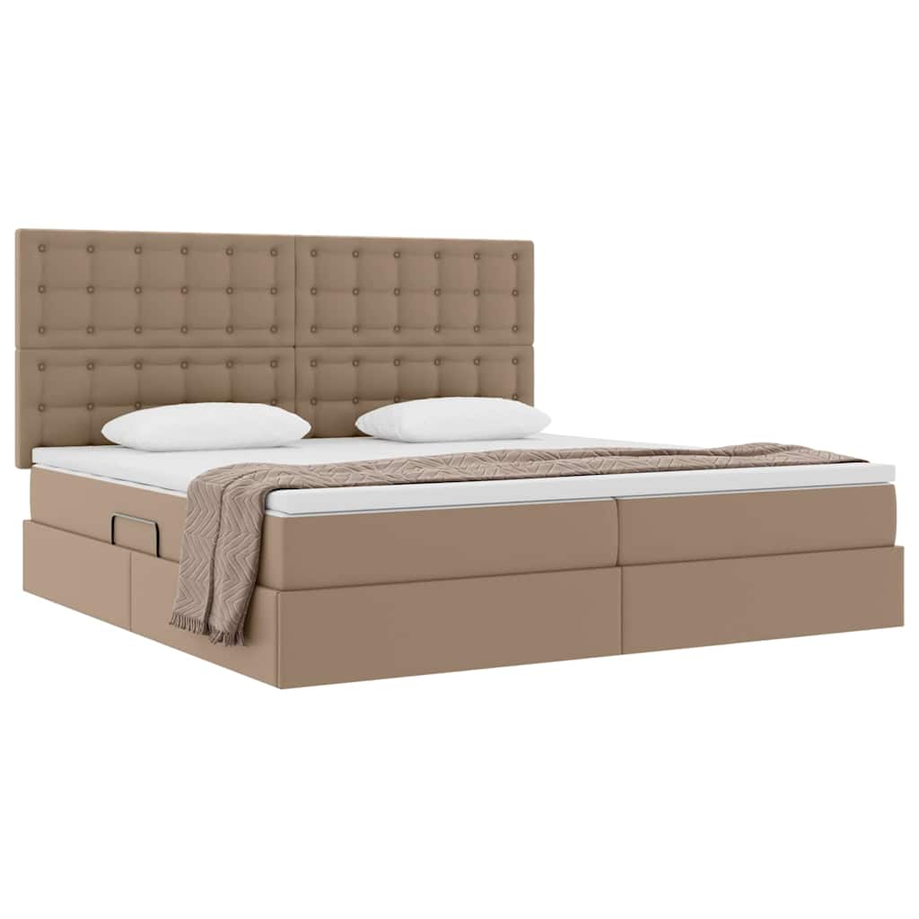 Krevet s od storage s madracem Kapućino 200 x 200 cm Lažna koža