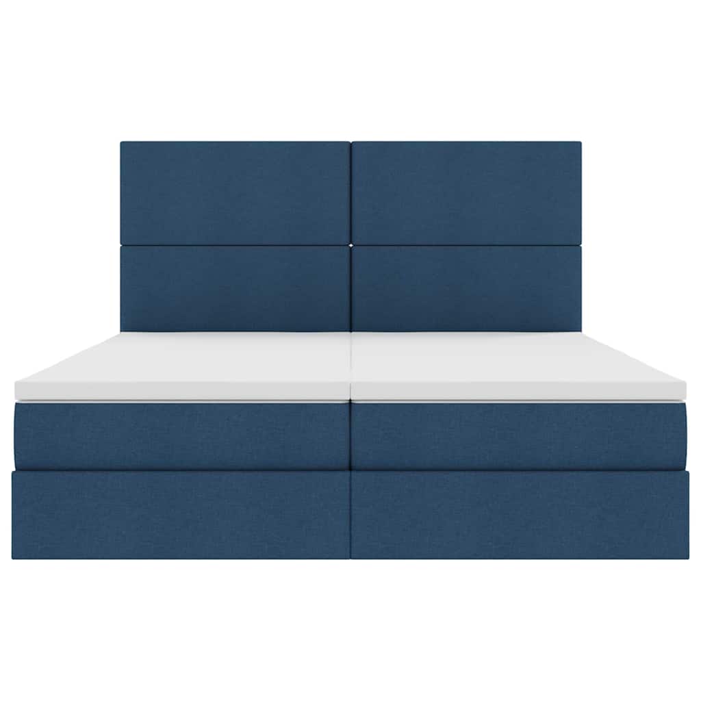 Krevet s od storage s uzglavljem Plava 180 x 200 cm Tkanina