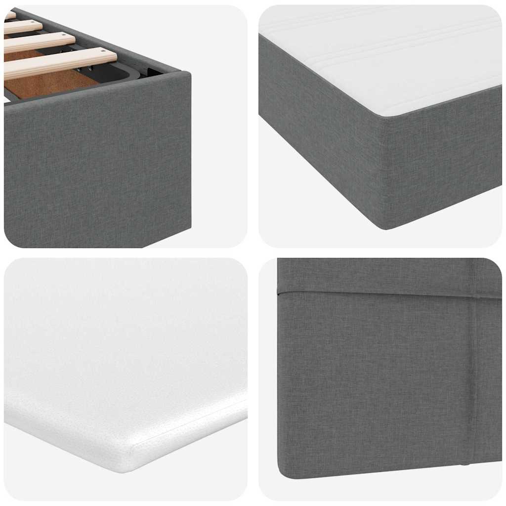 Krevet s od storage s uzglavljem Tamnosiva 200 x 200 cm Tkanina