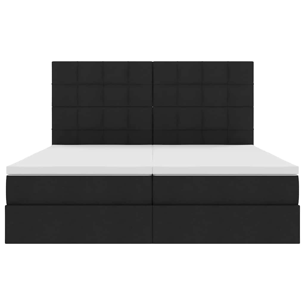 Krevet s od storage s uzglavljem Crna 200 x 200 cm Tkanina