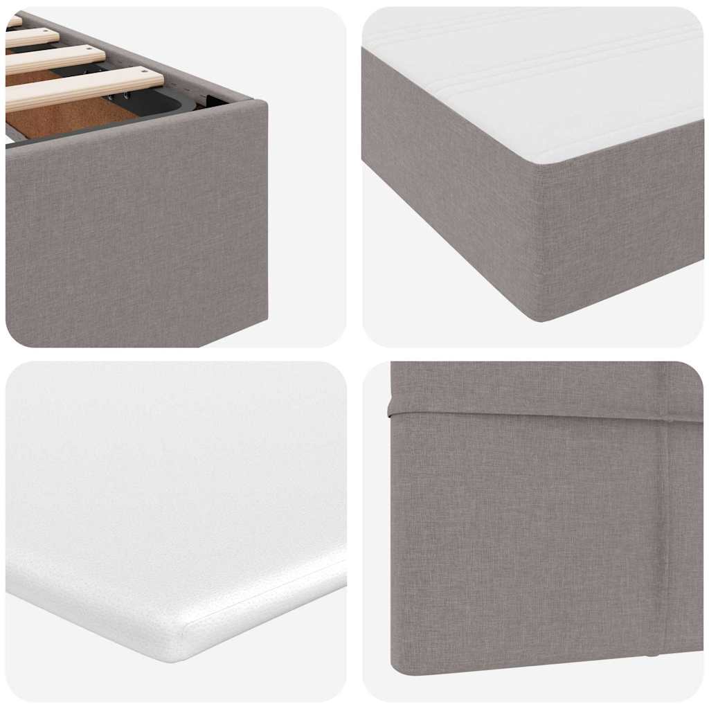 Krevet s od storage s uzglavljem Sivosmeđa 200 x 200 cm Tkanina