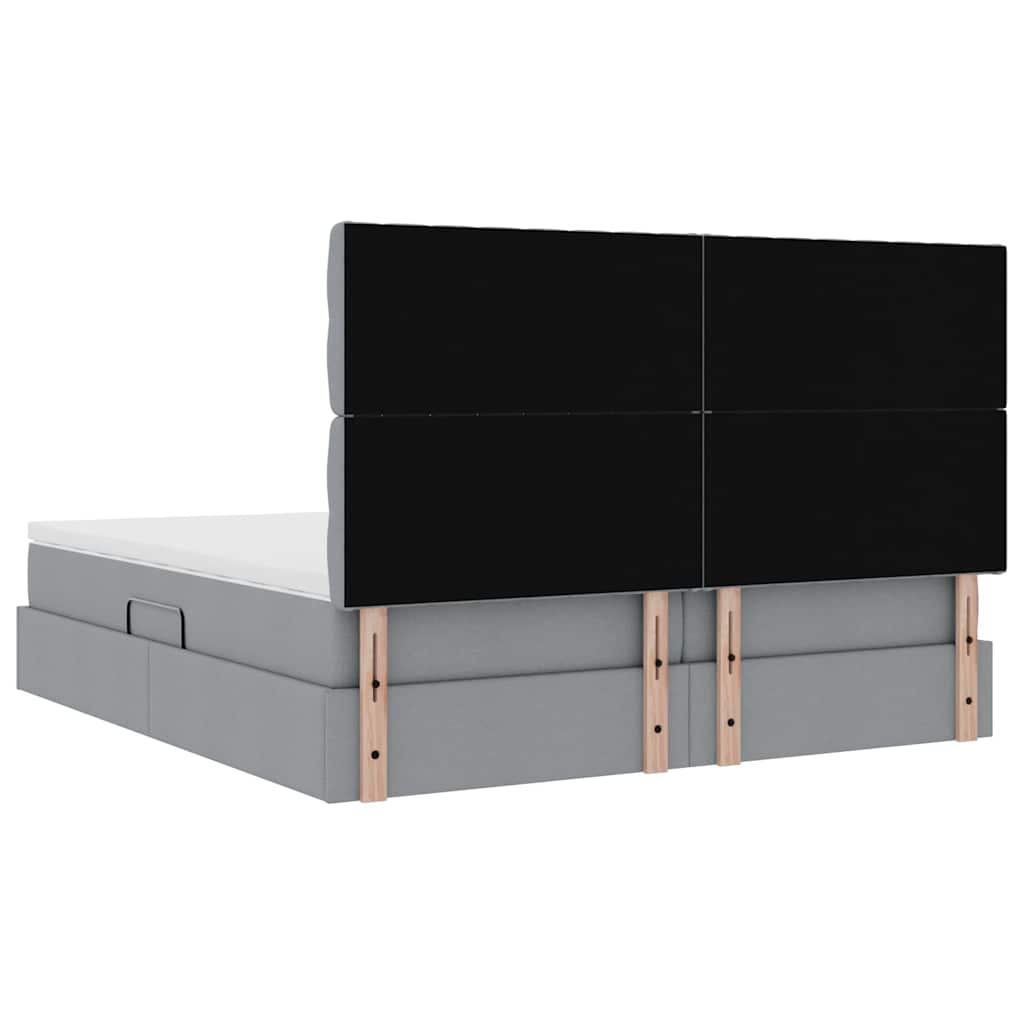 Krevet s od storage s pohranom Svjetlosiva 180 x 200 cm Tkanina