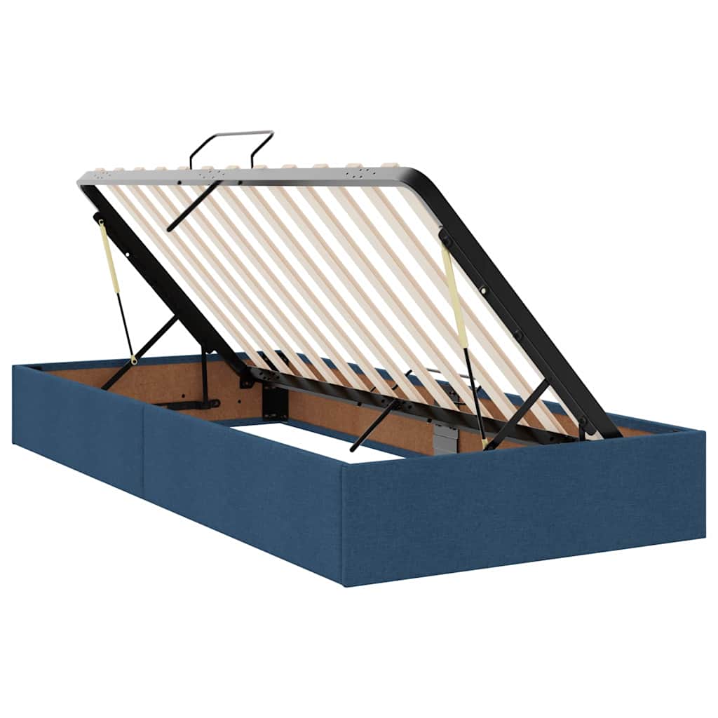 Krevet s od storage s uzglavljem Plava 200 x 200 cm Tkanina