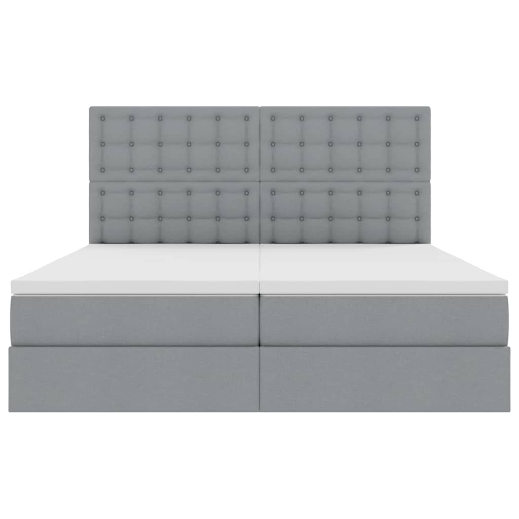 Krevet s od storage s pohranom Svjetlosiva 200 x 200 cm Tkanina