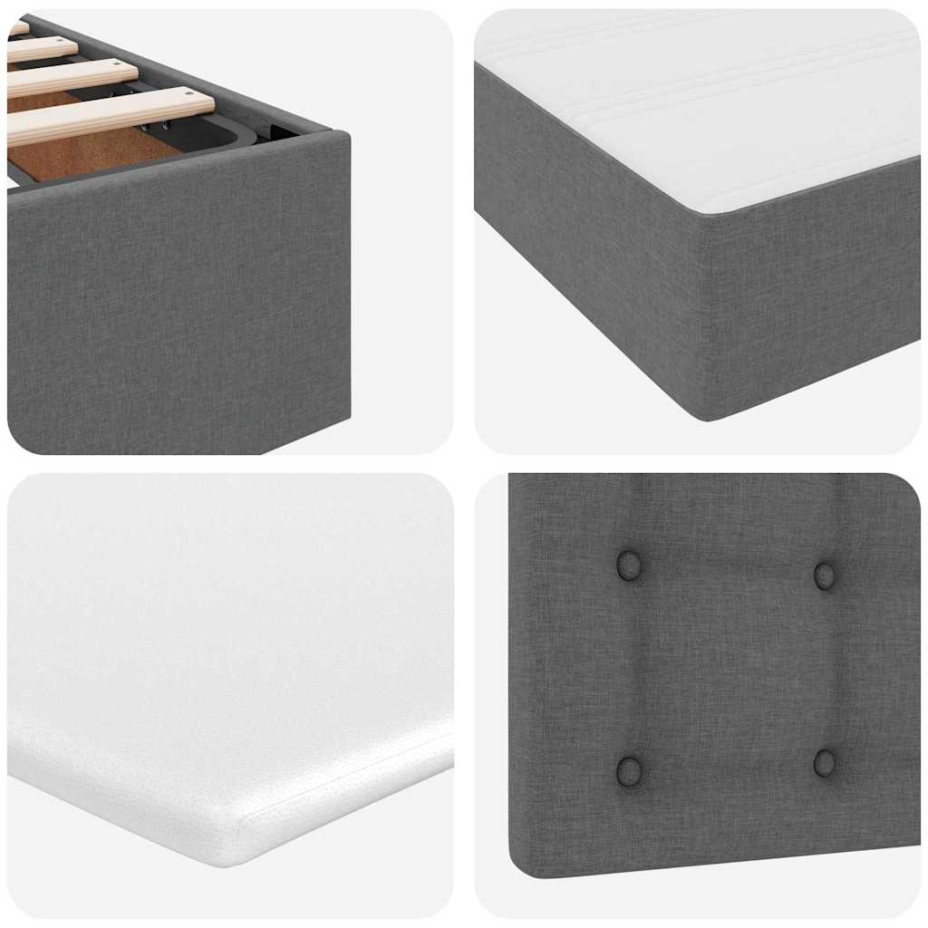 Krevet s od storage s uzglavljem Tamnosiva 200 x 200 cm Tkanina