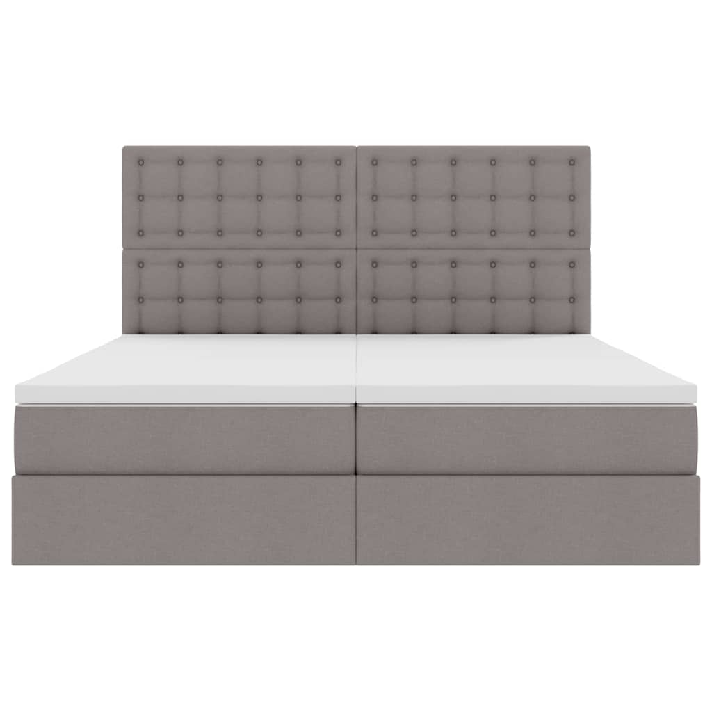 Krevet s od storage s uzglavljem Sivosmeđa 200 x 200 cm Tkanina