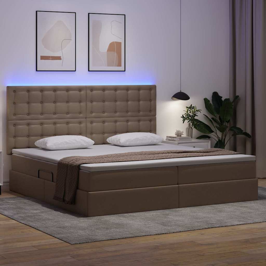 Krevet s prostorom za pohranu s LED-om Kapućino 200 x 200 cm
