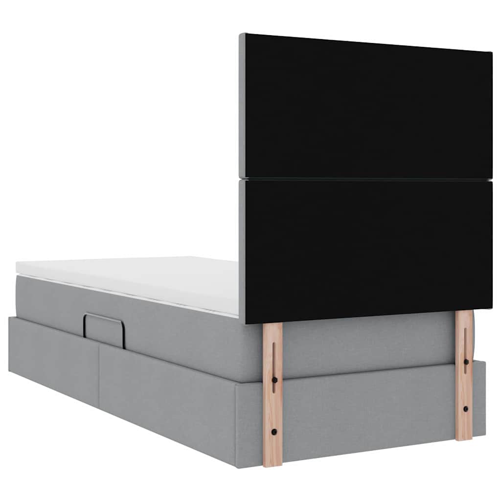 LED krevet za pohranu s madracem Svjetlosiva 100 x 200 cm