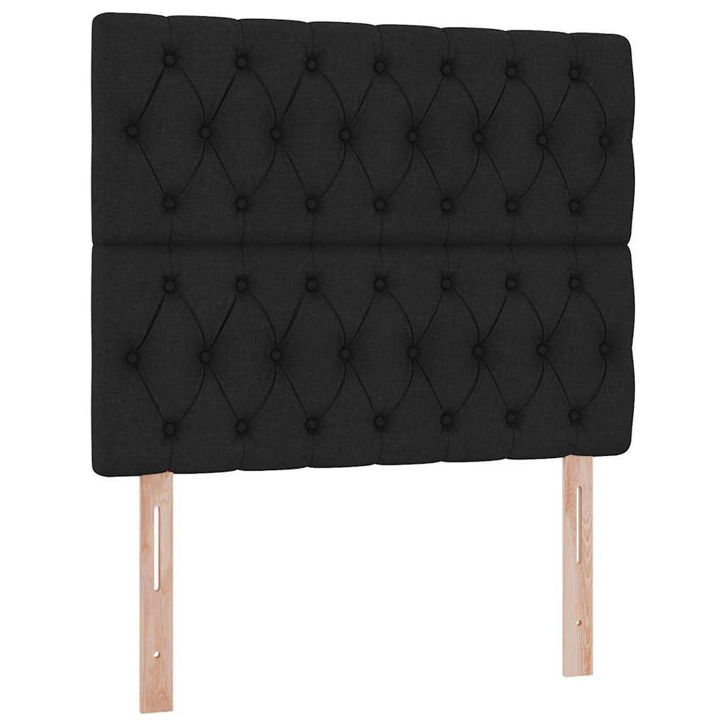 LED krevet za pohranu s madracem Crna 120 x 200 cm Tkanina