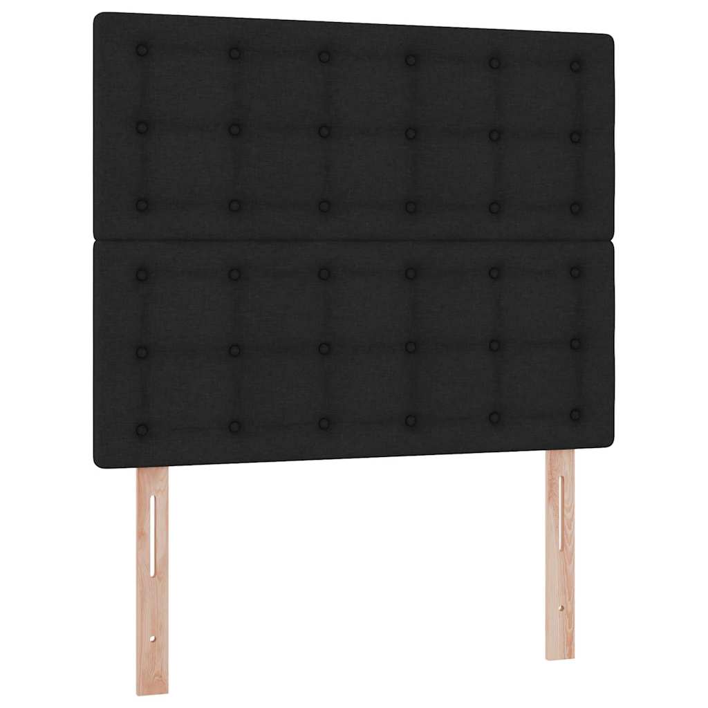 LED krevet za pohranu s madracem Crna 120 x 200 cm Tkanina