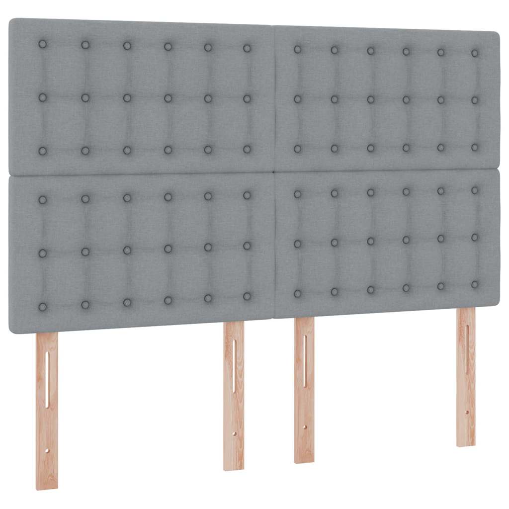 LED krevet za pohranu s madracem Svjetlosiva 140 x 190 cm