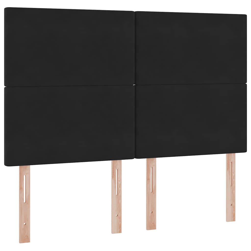 LED krevet za pohranu s madracem Crna 140 x 190 cm Baršun