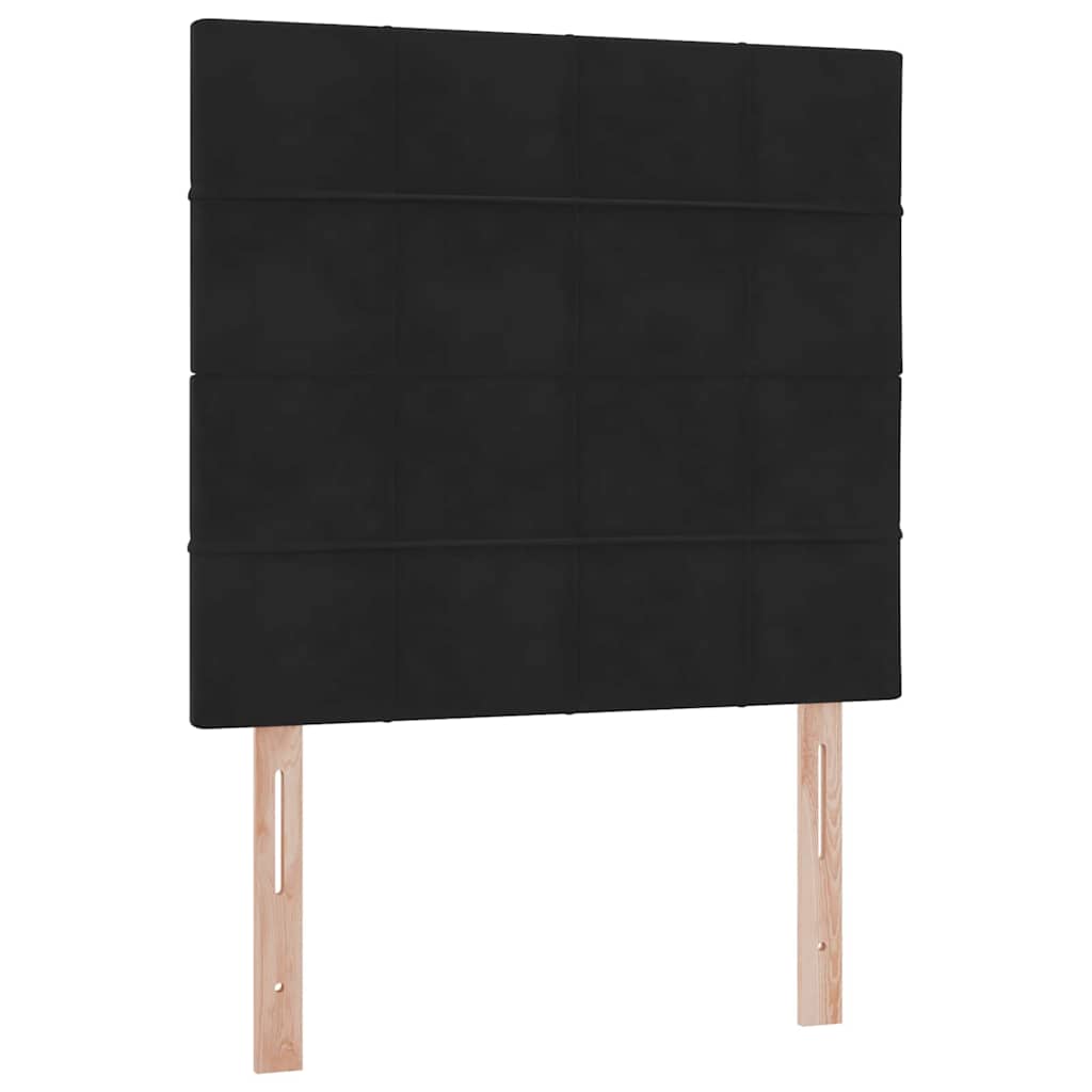 LED krevet za pohranu s madracem Crna 90 x 190 cm Baršun