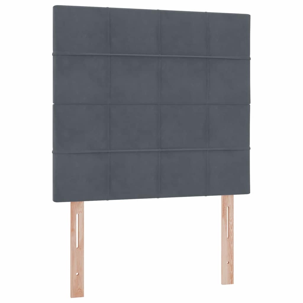 LED krevet za pohranu s madracem Tamnosiva 90 x 200 cm Baršun