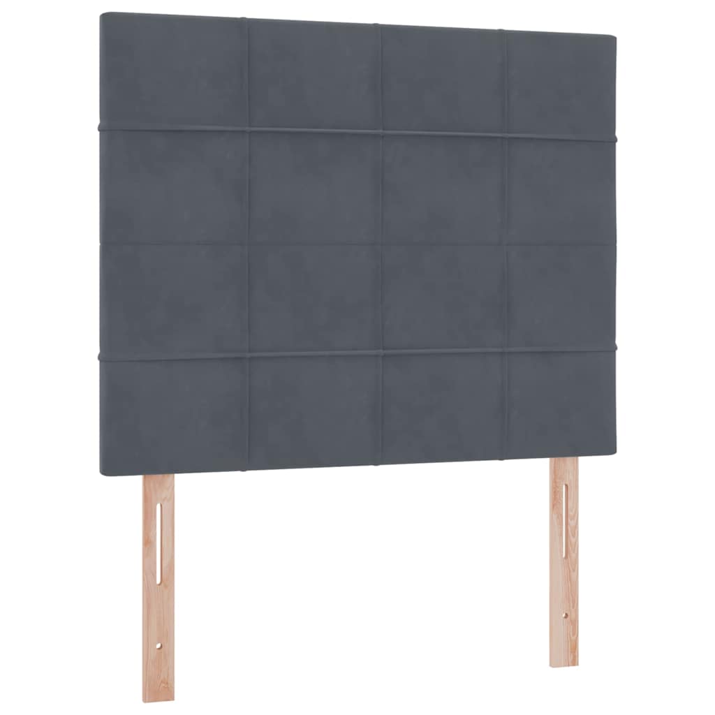 LED krevet za pohranu s madracem Tamnosiva 120 x 190 cm Baršun
