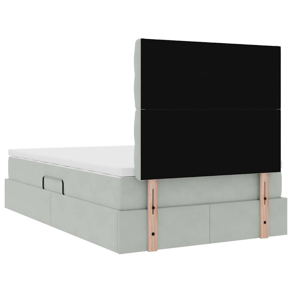 LED krevet za pohranu s madracem Svjetlosiva 120 x 190 cm