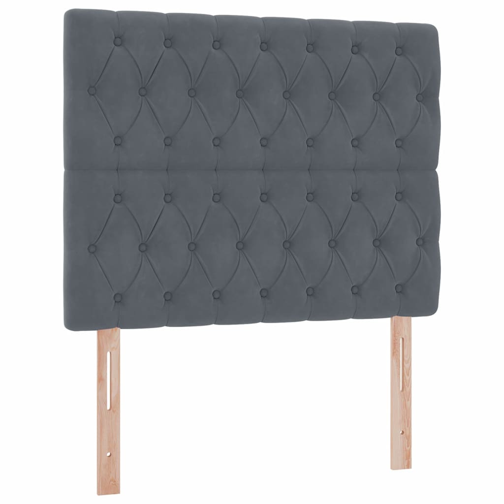 LED krevet za pohranu s madracem Tamnosiva 120 x 200 cm Baršun