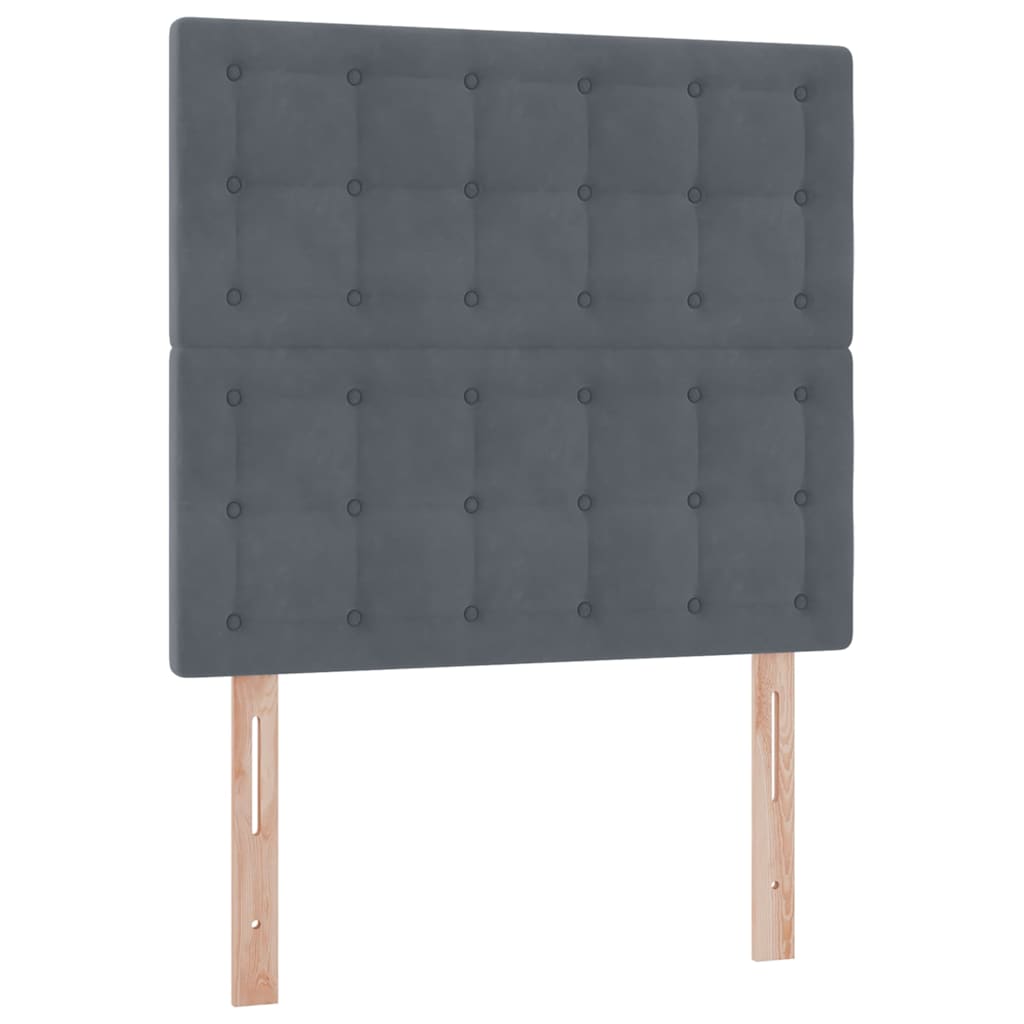 LED krevet za pohranu s madracem Tamnosiva 90 x 200 cm Baršun