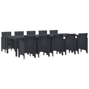 Vrtni set za objed 11 pcs Antracit Plastika