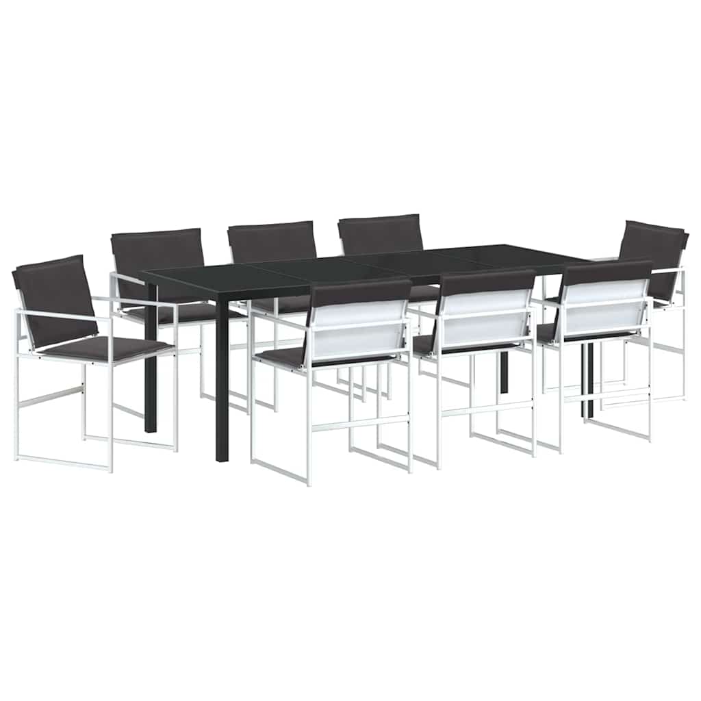 Vrtni set za objed 9 pcs Bijela 200 x 80 x 73 cm