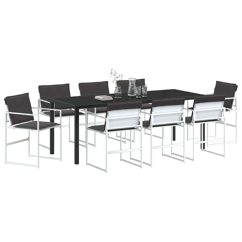 Vrtni set za objed 9 pcs Bijela 200 x 80 x 73 cm