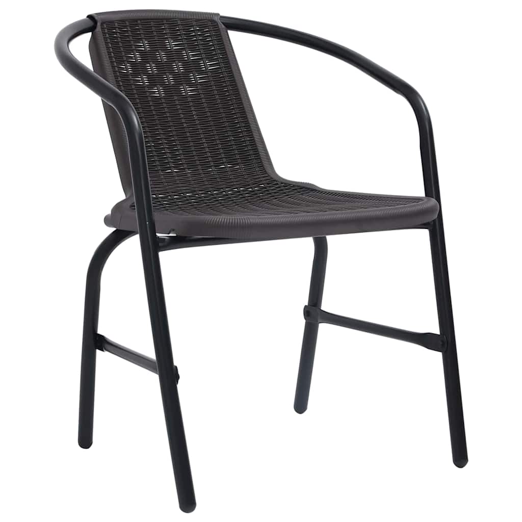 Vrtni set za objed 9 pcs Crna Čelik s prahom premazan