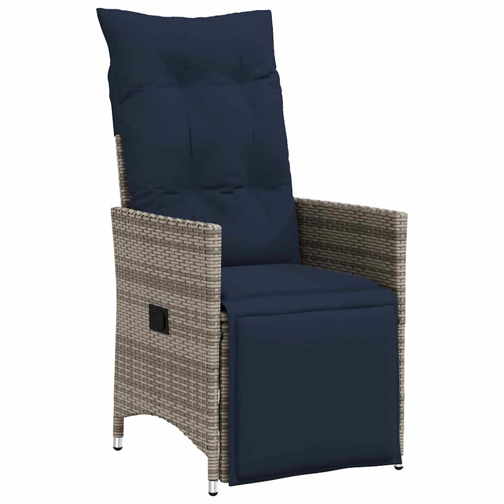 Set stola i stolica s jastukom 3 pcs Siva PE ratan