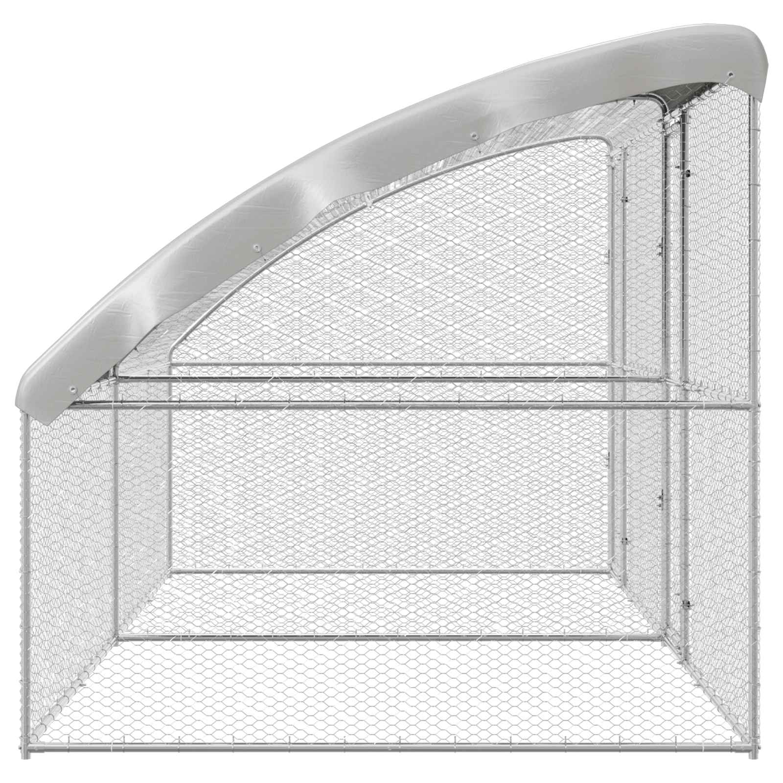 Kavez za piliće 2 pcs Srebrno 400 x 200 x 200 cm Čelik i PE