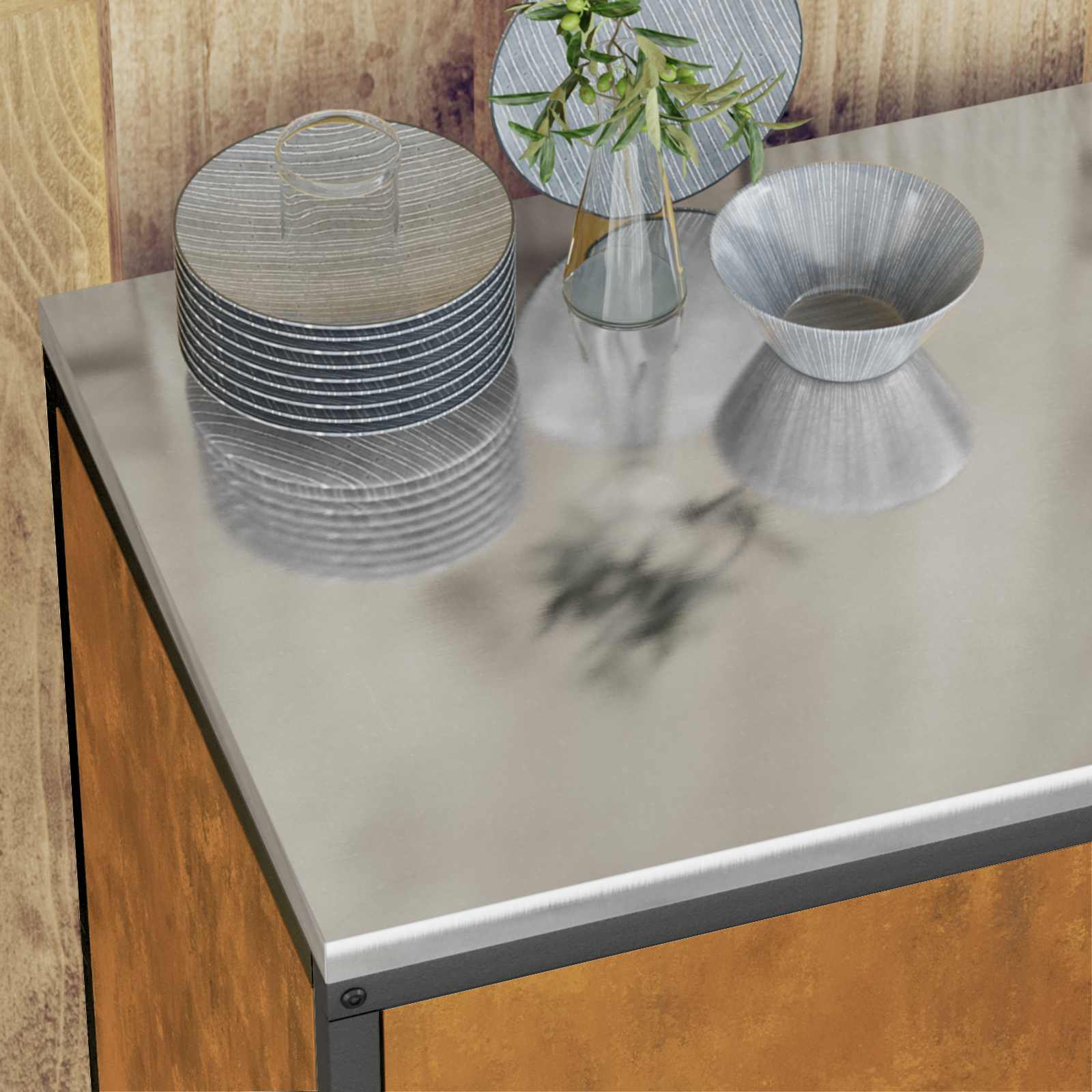 Kuhinjsko skladištenje HATTEM Rđa 60 x 50 x 92 cm Čelik