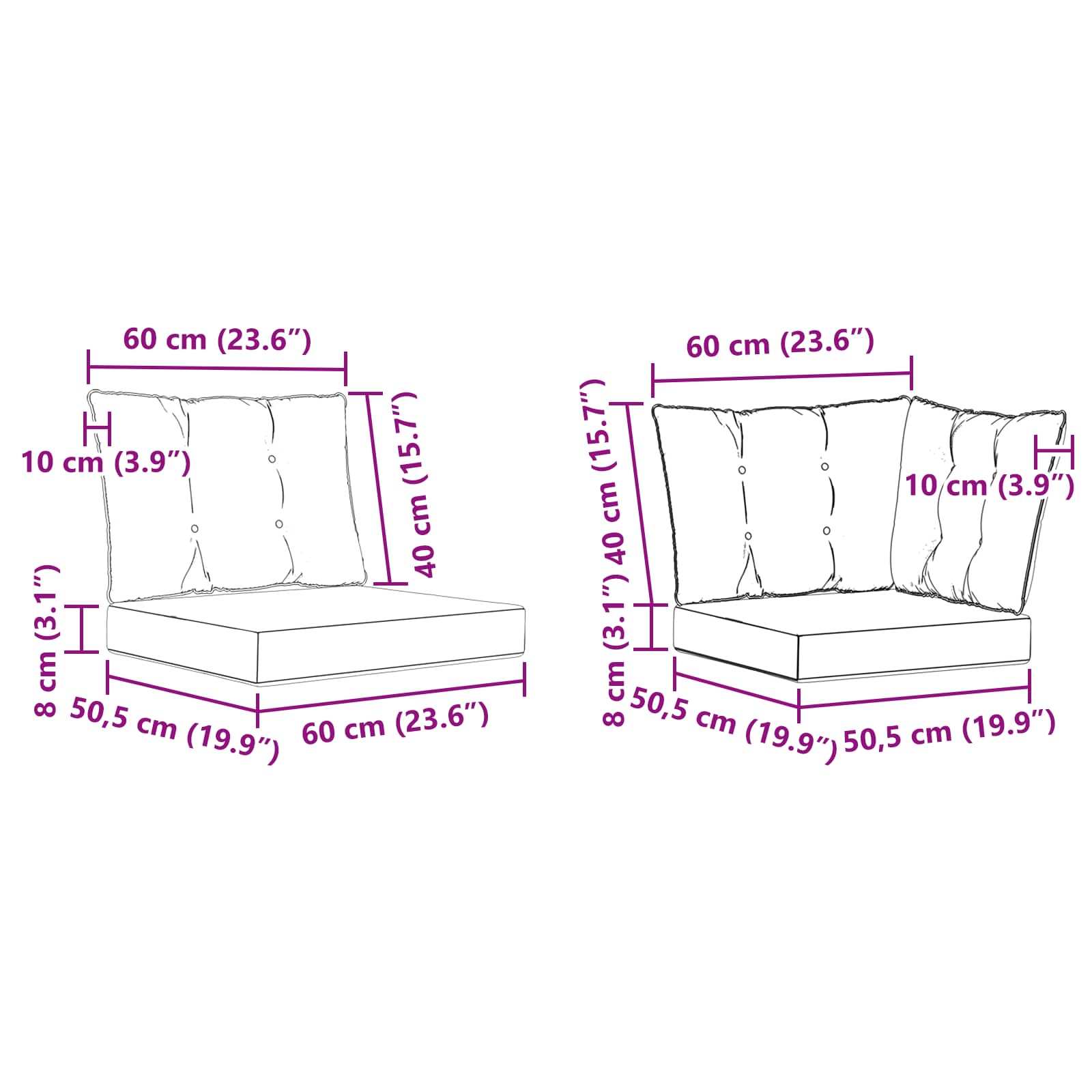 Set vanjskih sofa 7 pcs Prirodna i svjetlosiva