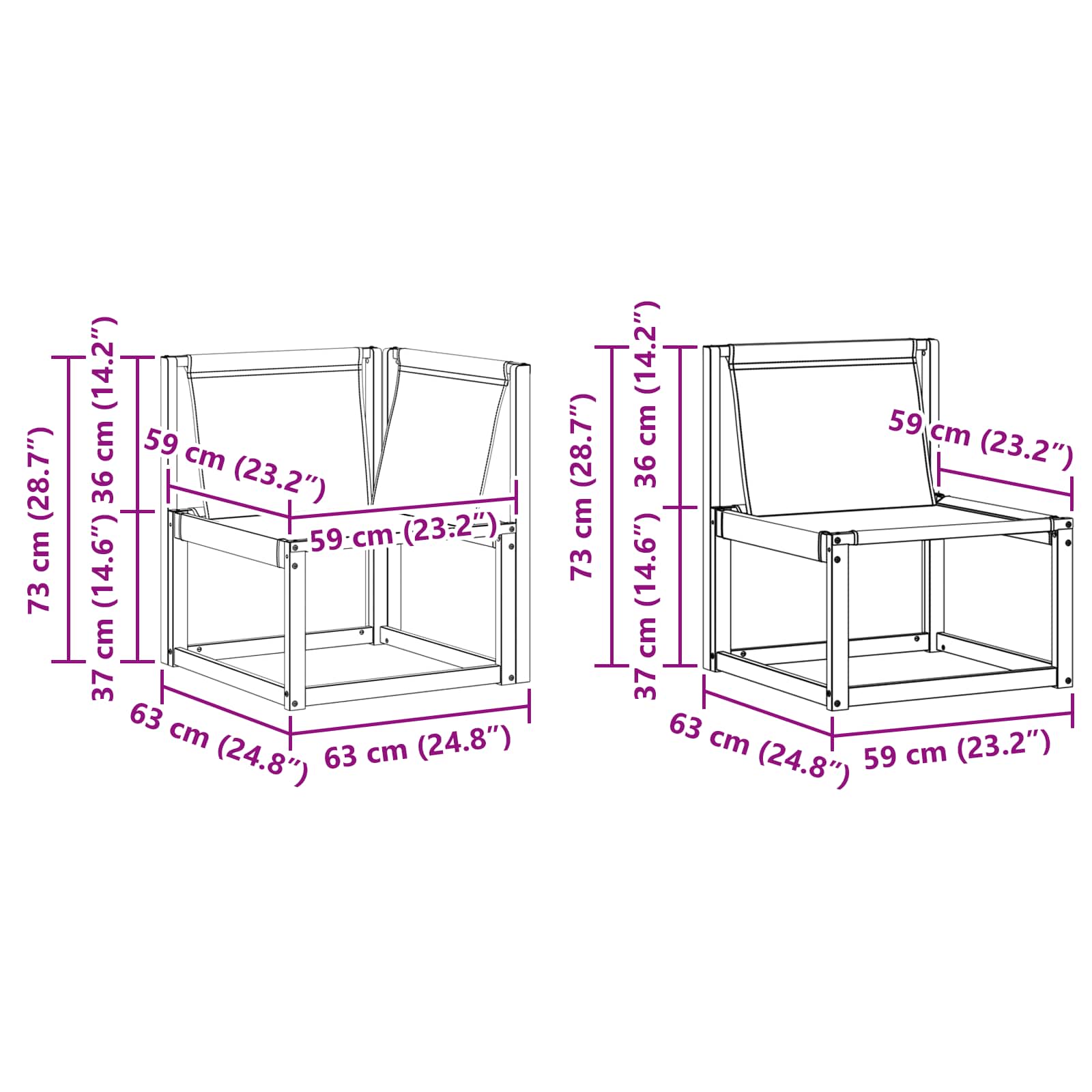 Set vanjskih sofa 7 pcs Prirodna i crna