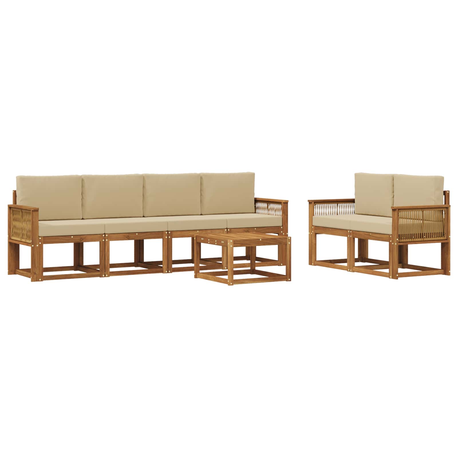 Set vanjskih sofa 7 pcs Prirodna i bež Poliester