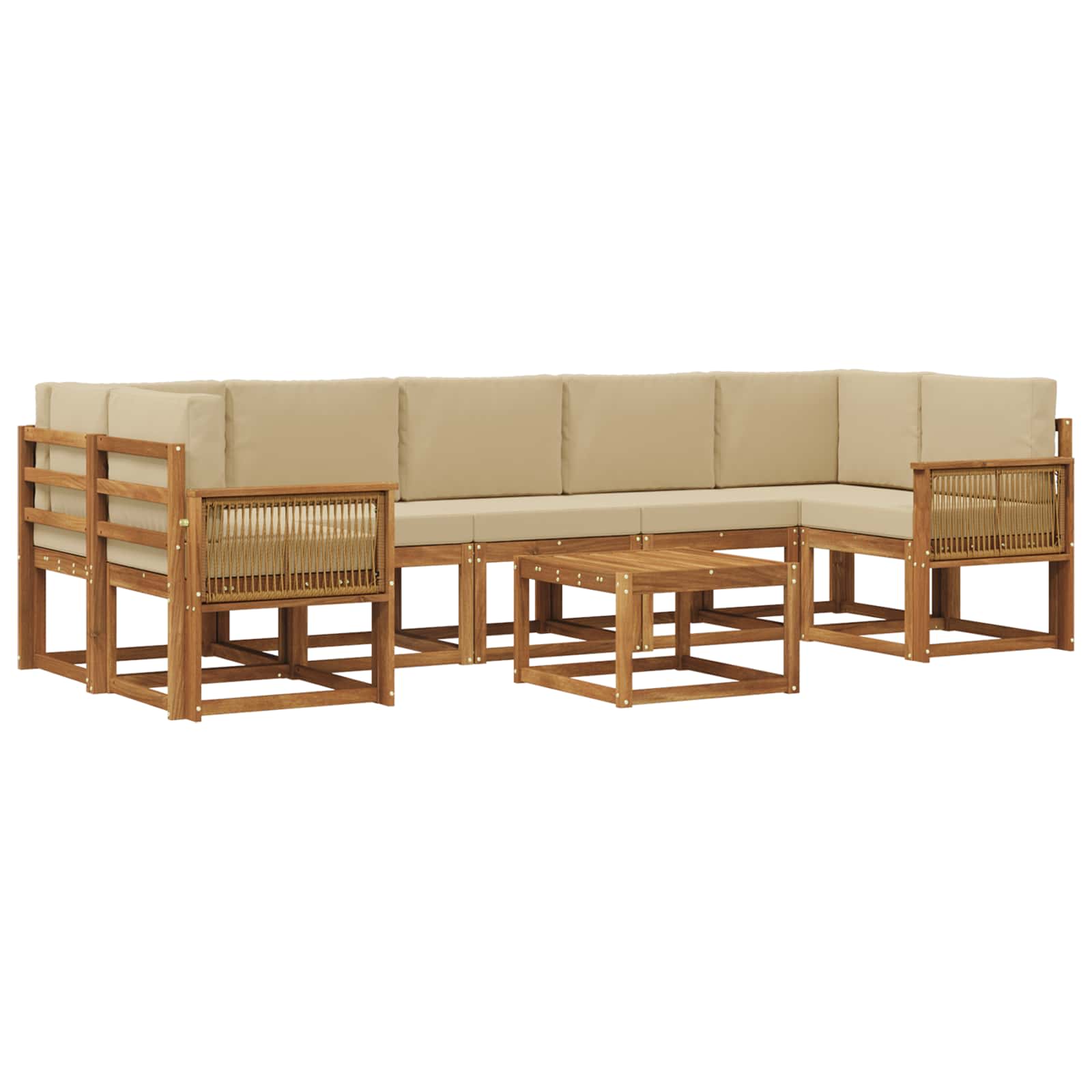 Set vanjskih sofa 8 pcs Prirodna i bež Poliester