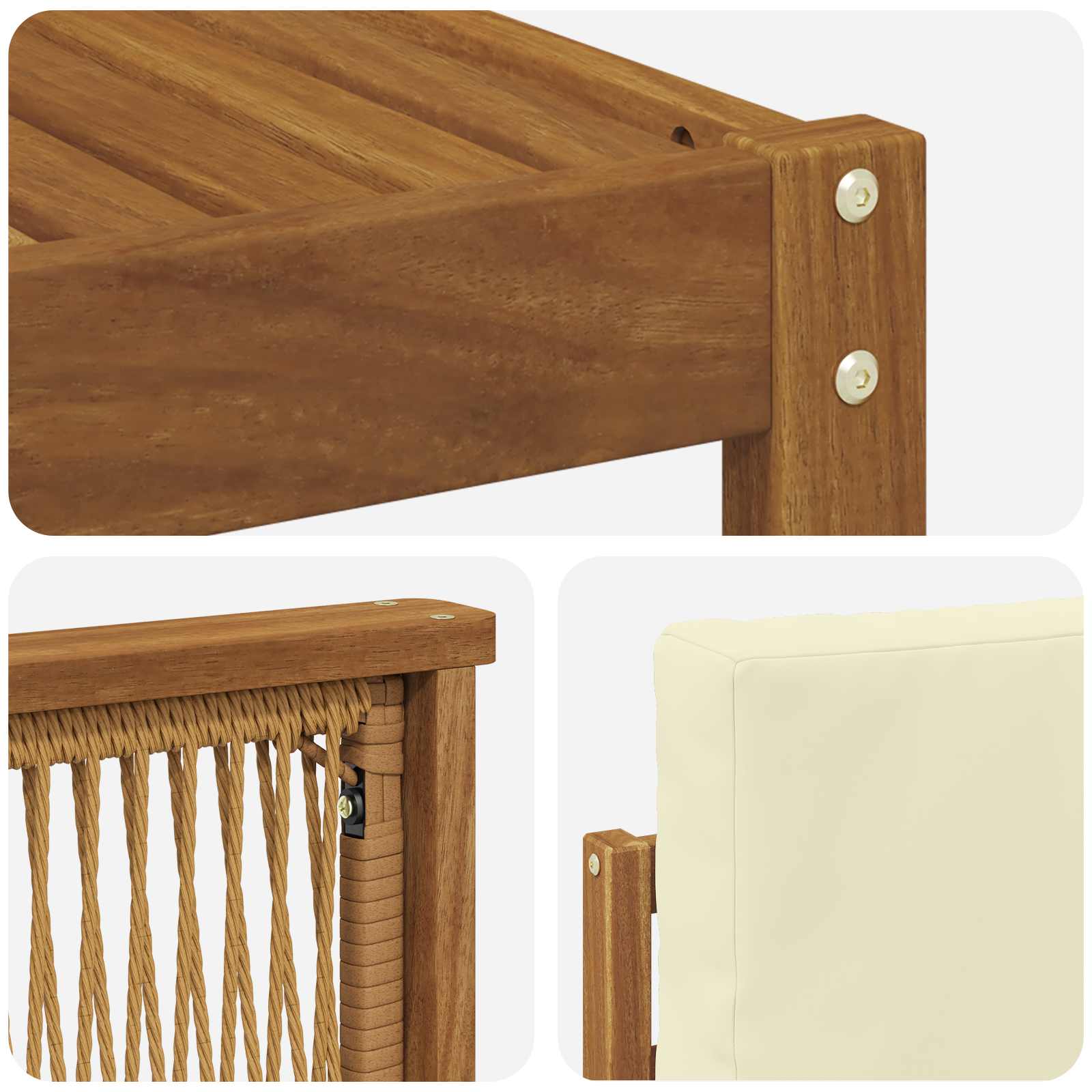 Set vanjskih sofa 9 pcs Prirodna i krem Poliester