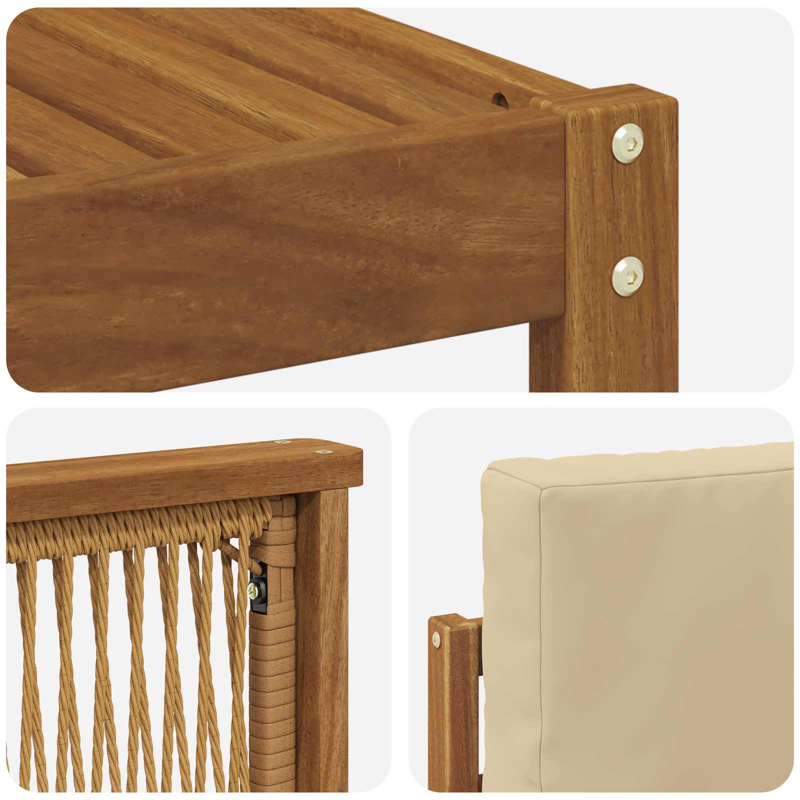 Set vanjskih sofa 4 pcs Prirodna i bež Poliester