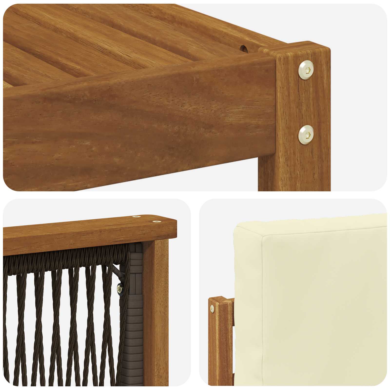 Set vanjskih sofa 6 pcs Prirodna i krem Poliester