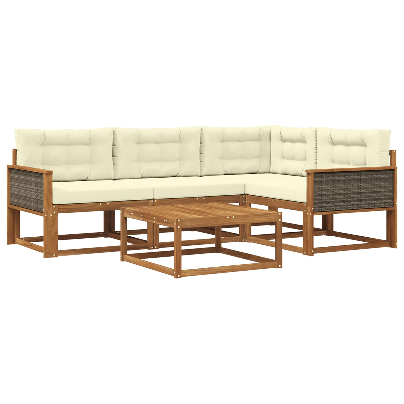 Set vanjskih sofa 5 pcs Prirodna i krem