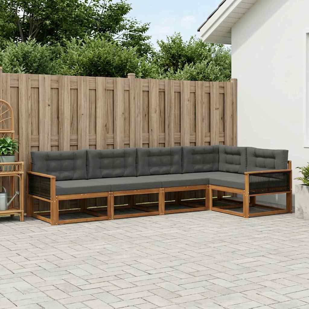 Set vanjskih sofa 5 pcs Prirodna i antracit