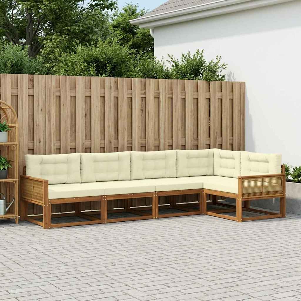Set vanjskih sofa 5 pcs Prirodna i krem