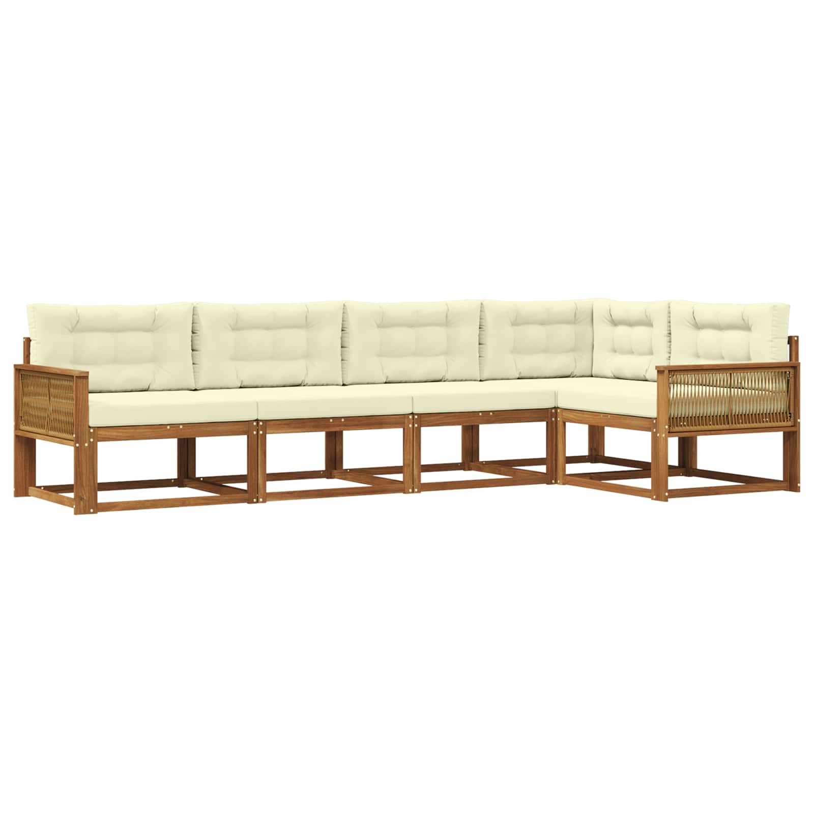 Set vanjskih sofa 5 pcs Prirodna i krem