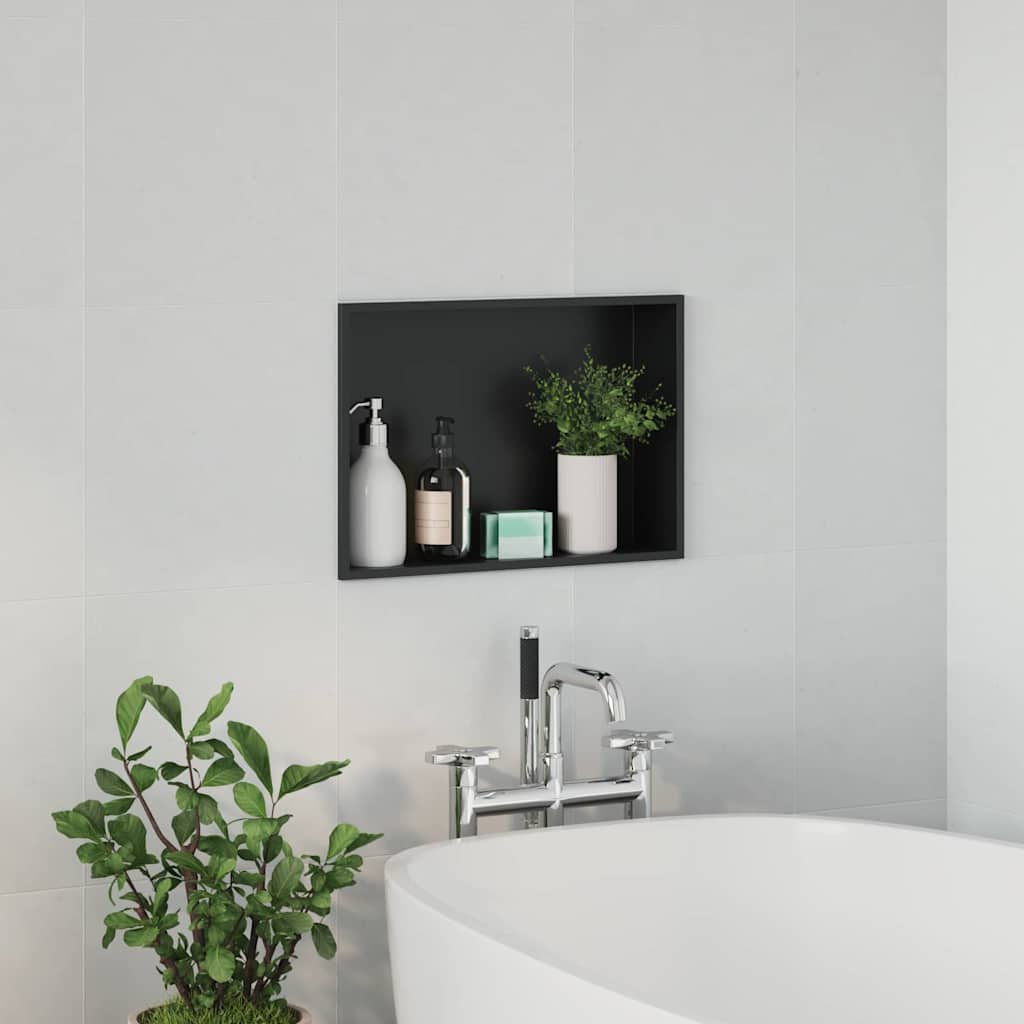 Ničica za tuš Crna 45 x 30 x 9,5 cm Nehrđajući čelik